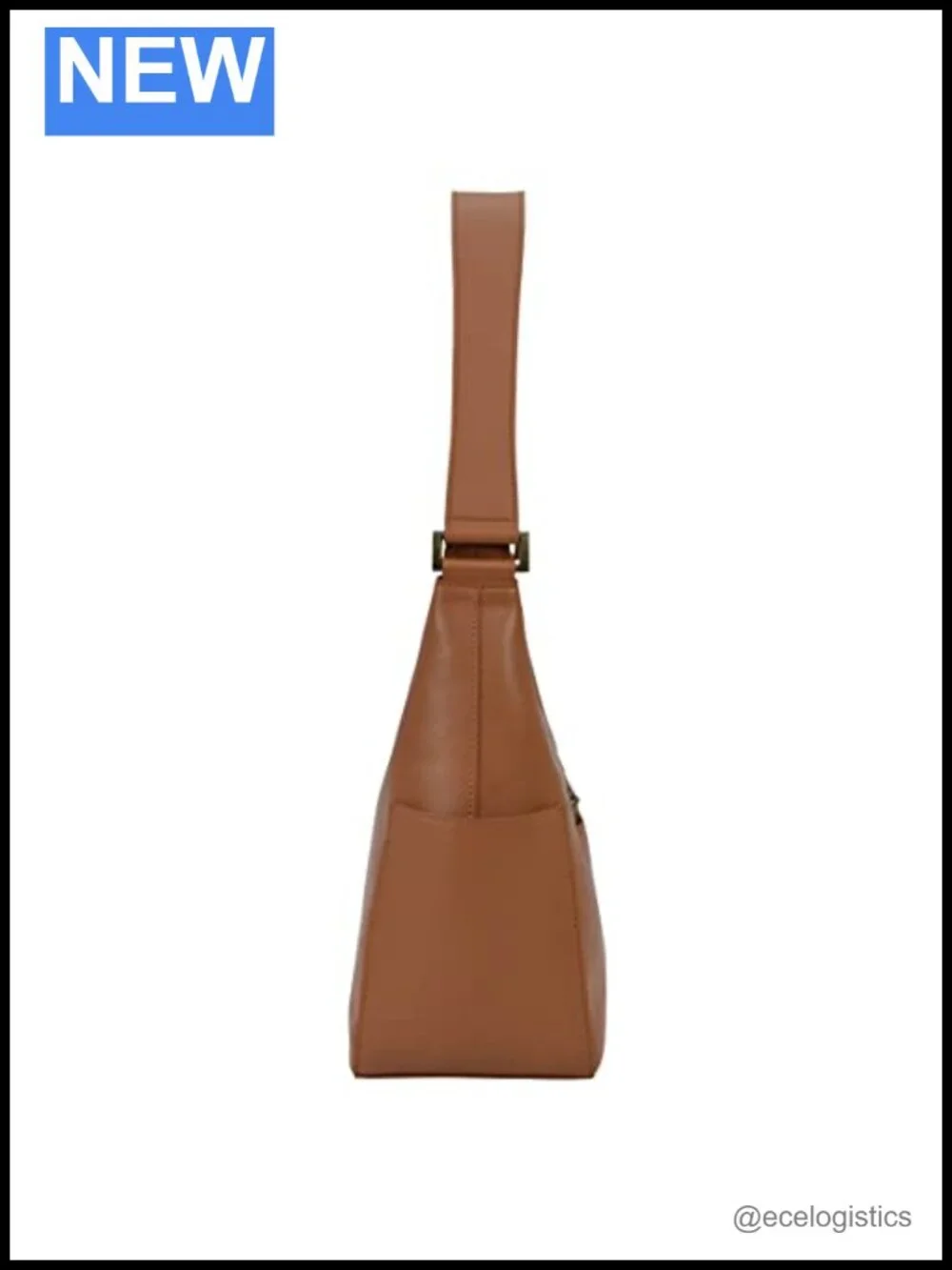 Hand-Painted Leather Hobo Bag with Side Pockets, Vegetable Tanned, Adjustable